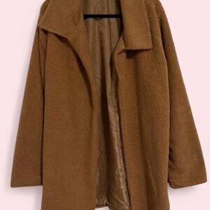 Kate & Sam Tan teddy coat faux fur with a touch of boho style Size XXL